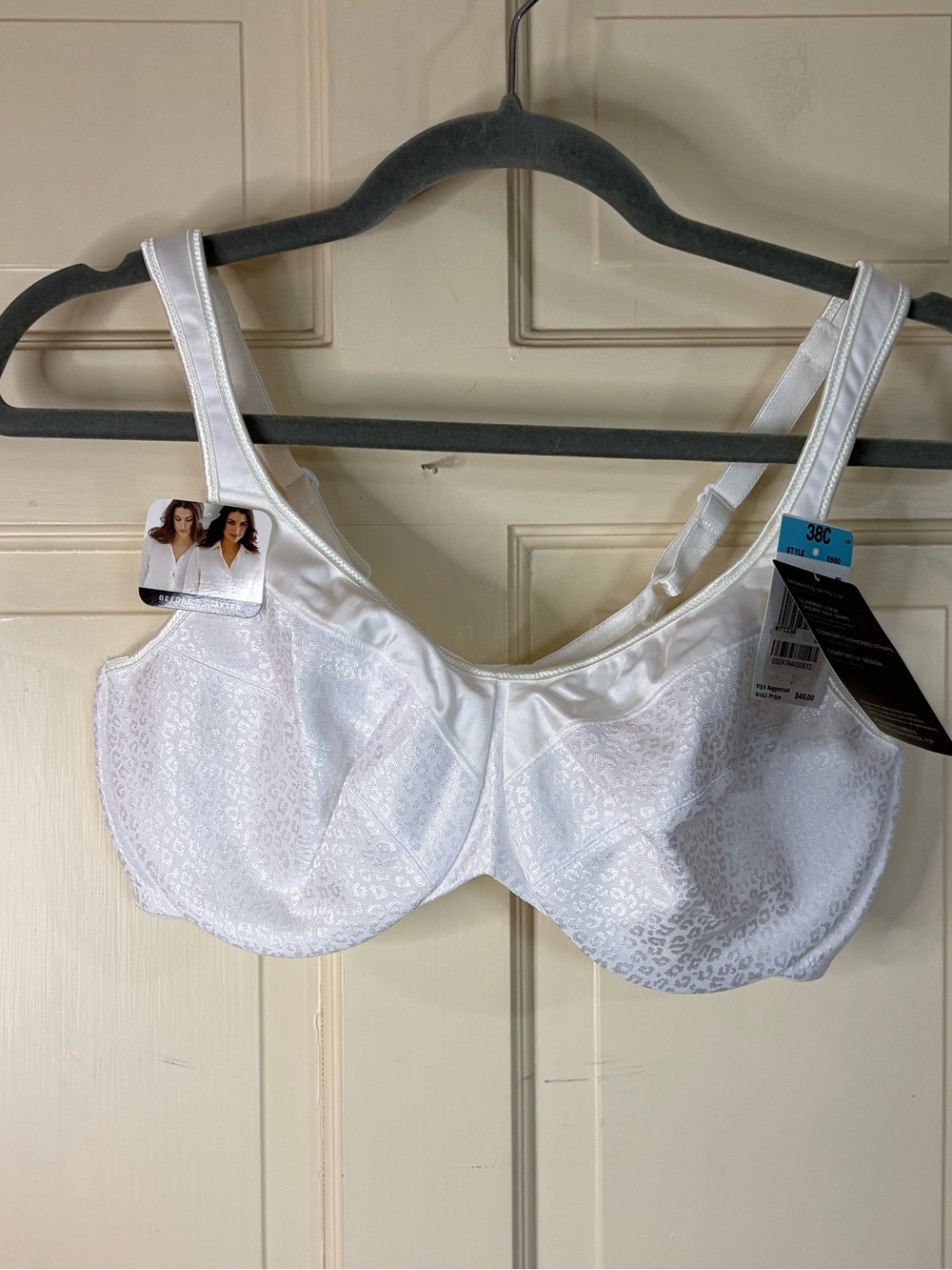 Bali Women’s Minimizer Underwire Bra White 38C Style 6550 Comfort New
